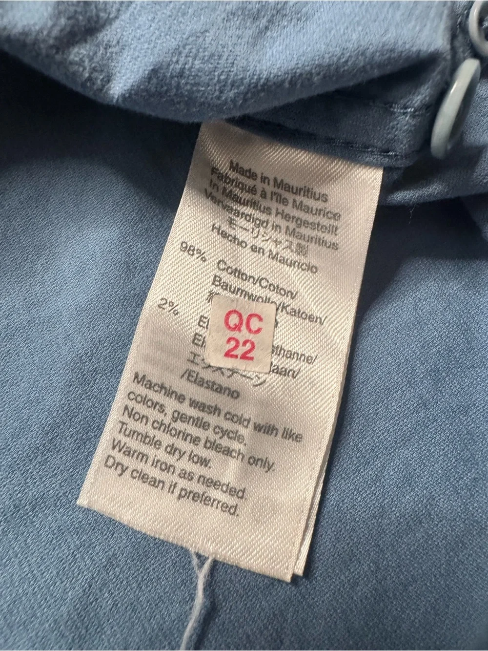 J. Crew Mens Large Blue Corduroy Button Down Long Sleeve Collared Shirt